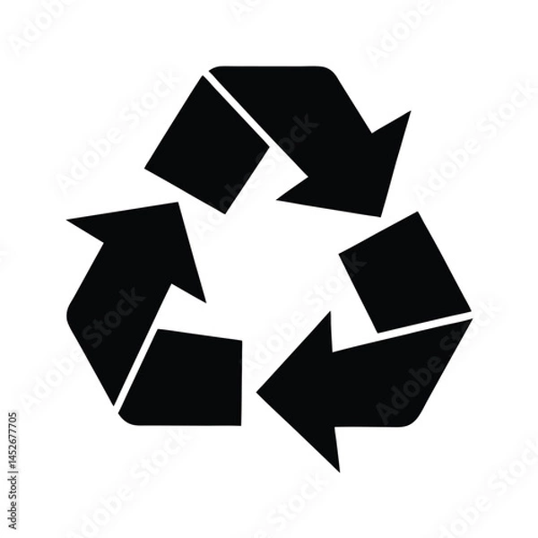 Fototapeta broken line recycle icon soft branding vector art