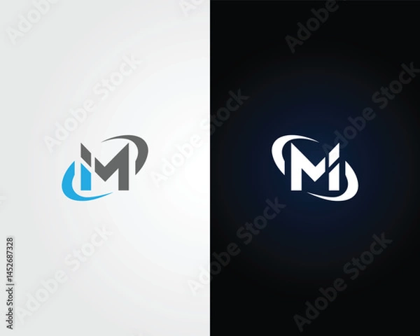 Obraz Abstract Letter Mi or iM Logo Design Minimalist Vector Template.