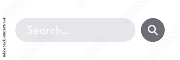 Obraz Search bar button web element flat vector illustration