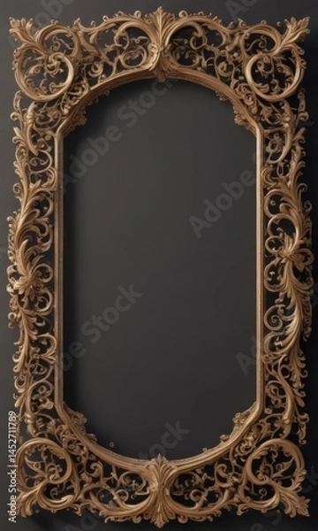 Fototapeta Intricate swirls & flourishes frame; elegant wedding invite ,  invitation design,  graphic,  calligraphy