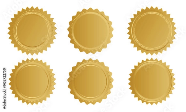 Obraz Set Gold guarantee certificate vector template