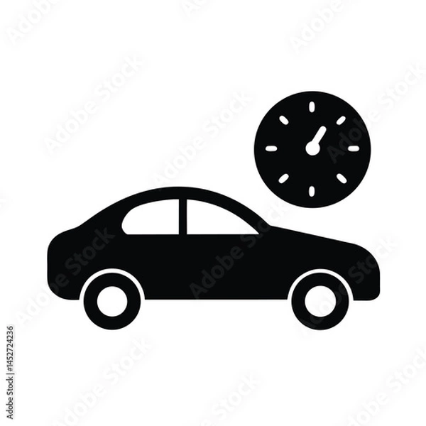 Obraz car clock car reservation or schedule vector art