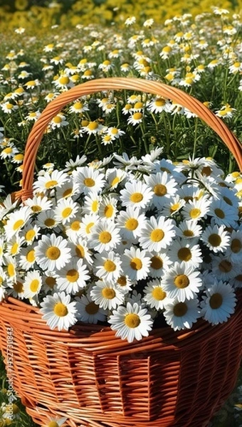 Obraz Basket with daisies