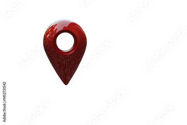 Fototapeta 3D red location pin icon on a transparent background PNG