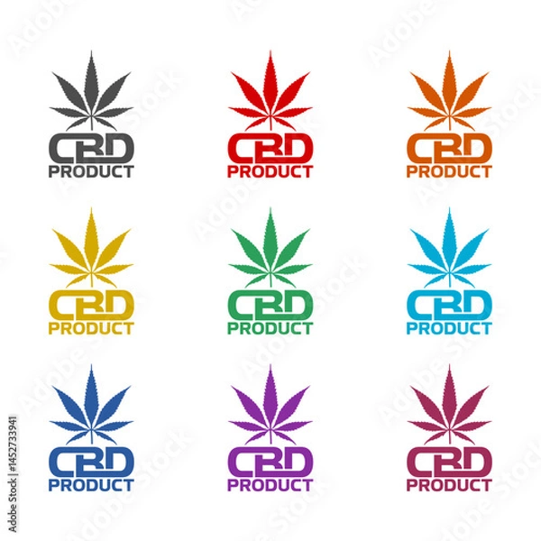 Obraz  CBD marijuana icon isolated on white background. Set icons colorful