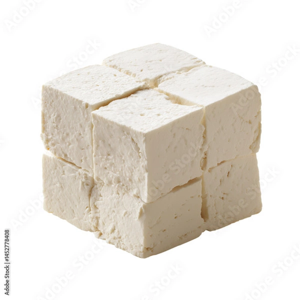 Fototapeta Pieces of tofu on transparent background, PNG