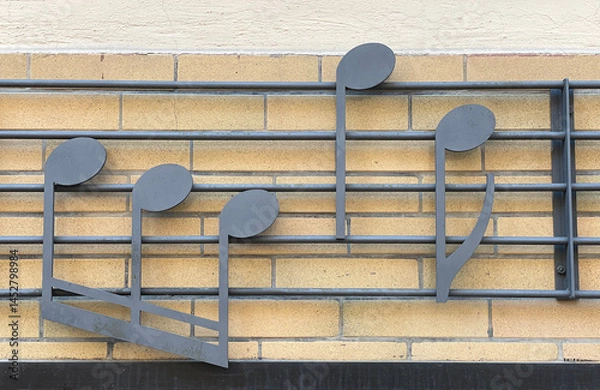 Obraz Music score sign made of metal
