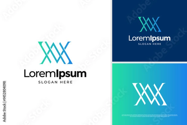Fototapeta Abstract letter X initial logo design concept. Creative monogram logo vector template
