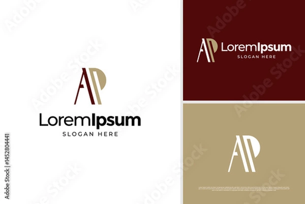 Fototapeta Elegant A and P letter logo design concept. Elegant logo vector template for hospitality business