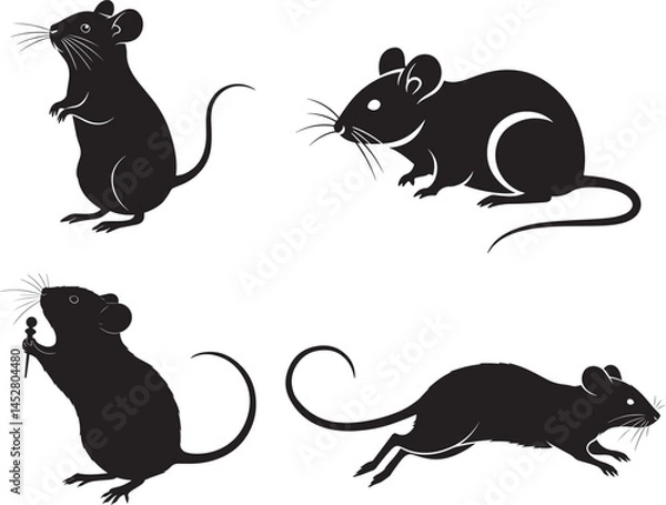 Fototapeta Mouse Silhouette vector illustration