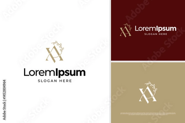 Fototapeta Elegant A and P letter logo design concept. Elegant logo vector template for hospitality business