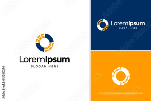 Fototapeta Creative circle solar energy logo vector design template