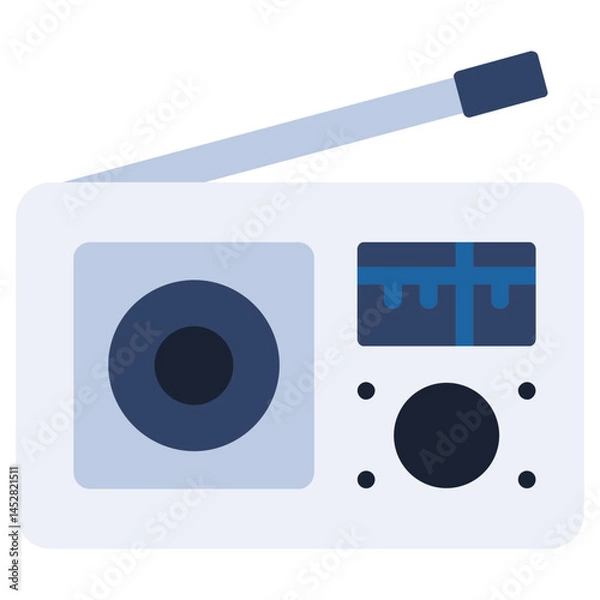 Obraz Radio Flat Design Icon, Audio Element Flat Design Icon Symbol