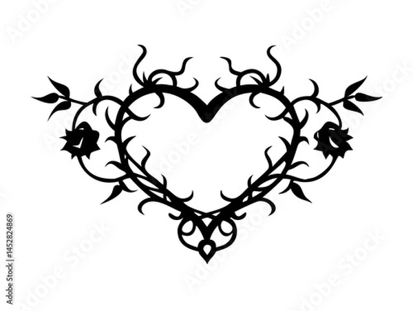 Obraz Thorned Heart with Rose Accents