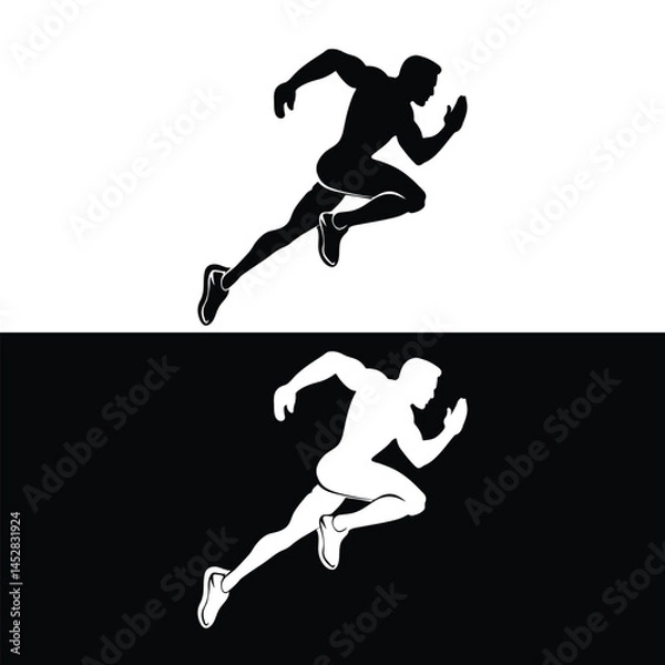Obraz Runing Man silhouette illustration.