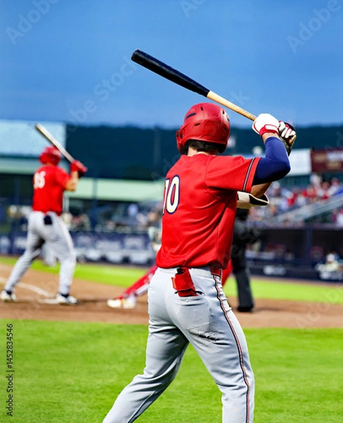 Fototapeta on deck baseball player in red
