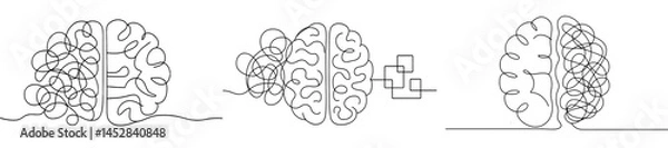Fototapeta Artistic representation of a brain highlighting thought processes, emotions, and mental clarity in a creative style