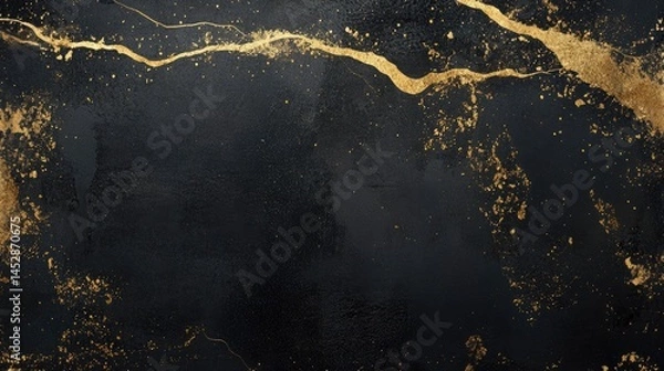 Fototapeta Black Gold Marble Texture