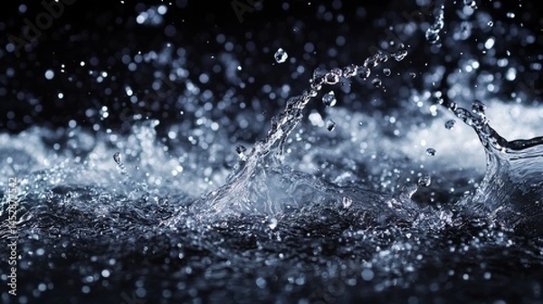 Obraz Water splash, isolated on black background