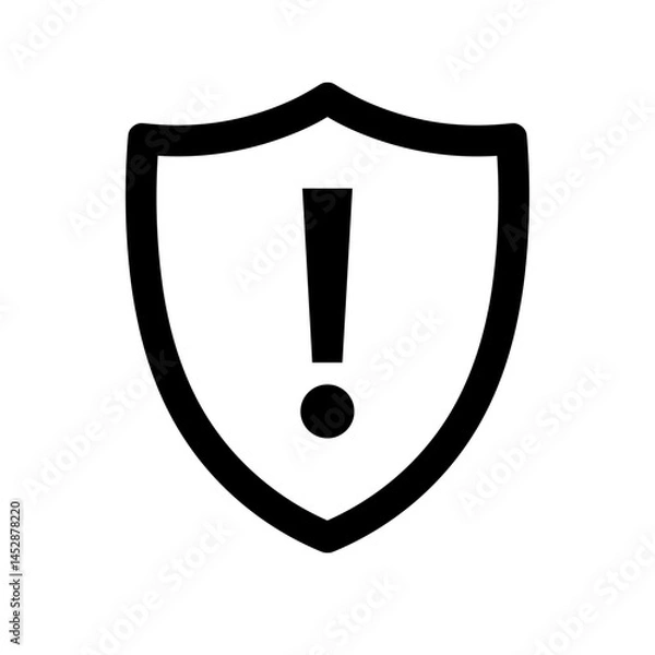 Obraz Security shield with exclamation mark warning icon
