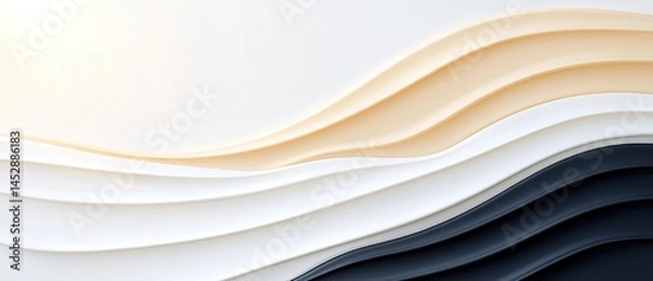 Fototapeta Abstract wavy layers of soft color tones