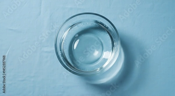 Fototapeta Clear Water in Glass Bowl: Refreshing, Pure Hydration for Cooking and Wellness Projects Stock Image