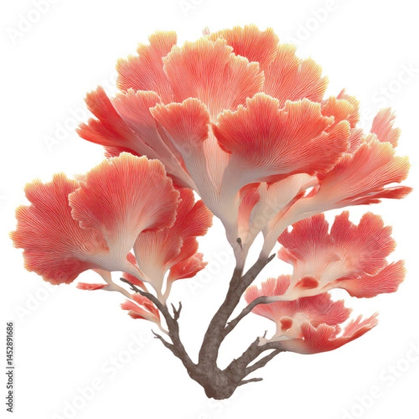 Fototapeta Vibrant Coral-like Fungi A Detailed Macro Shot