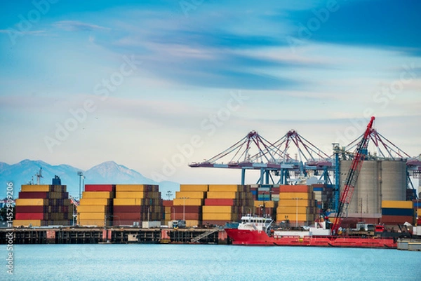 Fototapeta Container ship in port
