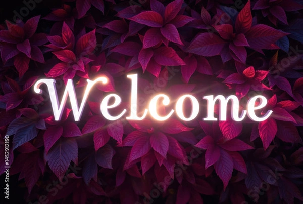 Fototapeta sign displaying the word “Welcome” intended to greet or invite.