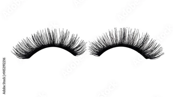 Obraz False Eyelashes Mockup. Isolated on Transparent Background