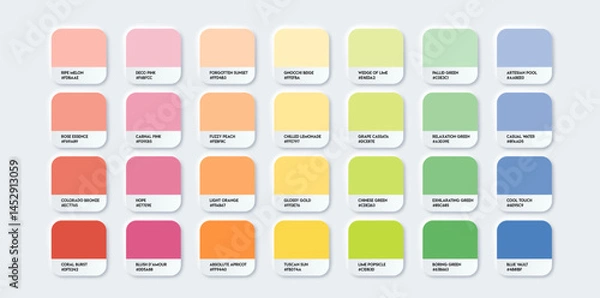 Obraz Multi Color Guide Palette. Color Catalog Samples with RGB HEX codes and Names. Vector EPS 10