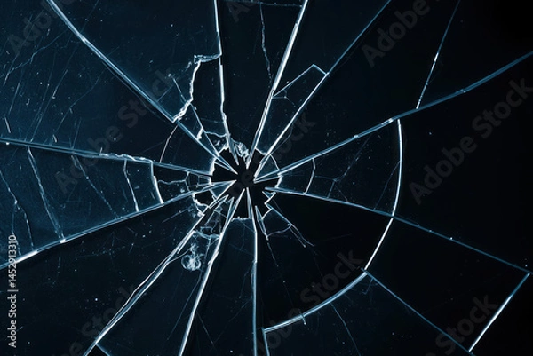 Fototapeta Cracked glass texture. Sharp and shattered. Perfect for dramatic visuals, abstract art.