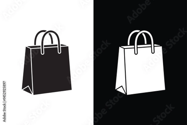 Fototapeta Shopping bag icon vector on White Background ,Vector Art Illustration on white background.