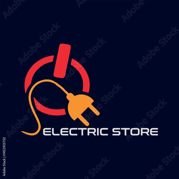 Fototapeta electric store logo design vector