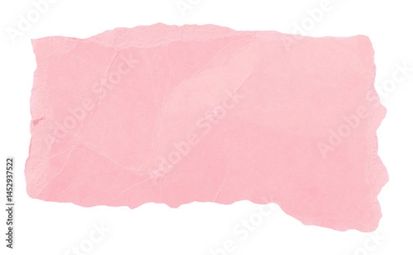 Fototapeta Scrap of textured light pink torn paper isolated element for design