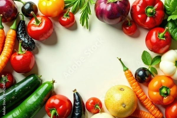 Fototapeta Variety of dried vegetables, colorful mix, clean background, macro, colorful food, dried vegetables