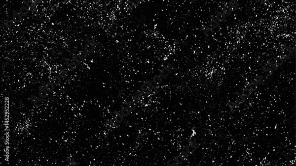 Obraz Isolated natural white snow texture effect on black night background. Abstract background. Monochrome texture.
