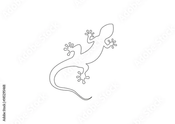 Fototapeta Gecko vector illustration isolated on a white background