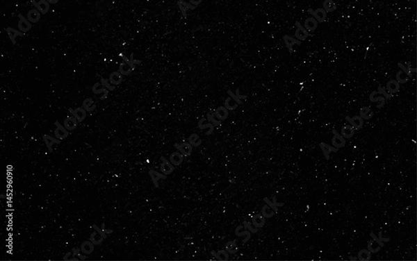 Obraz Isolated natural white snow texture effect on black night background. Abstract background. Monochrome texture.