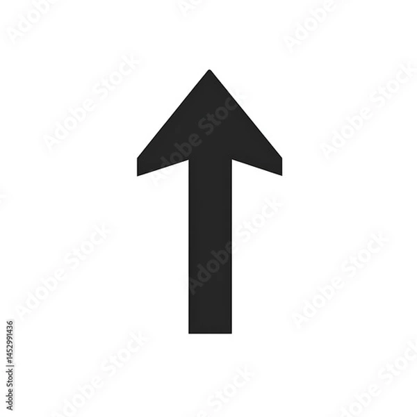 Fototapeta A Single Black Arrow Points Directly Towards the Up Direction