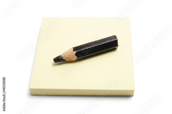 Obraz Black Pencil on Post It Note Pad