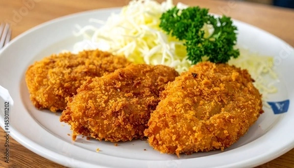 Fototapeta  揚げたてメンチカツ　湯気