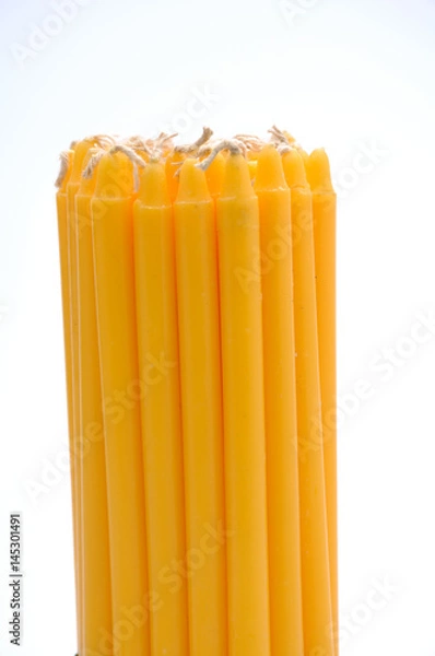 Obraz Candle on white background