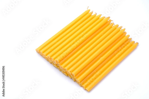 Obraz Candle on white background