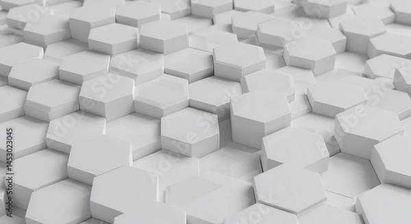 Obraz Subtle Light, Hexagon Depth: 3D Render AI Generated