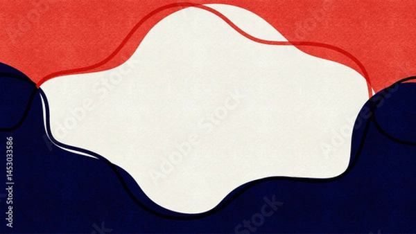 Fototapeta Gradient abstract wave background design illustration. Red curve