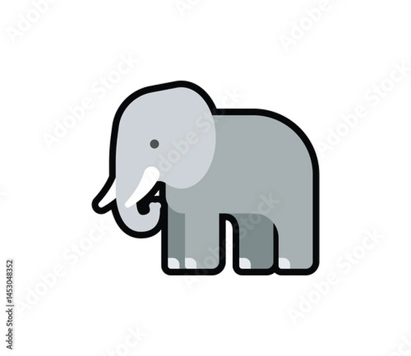 Fototapeta Elephant vector emoji icon. Elephant icon