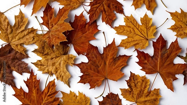 Obraz Autumn Maple Leaves Background – Fall Foliage Texture in Orange and Brown Tones