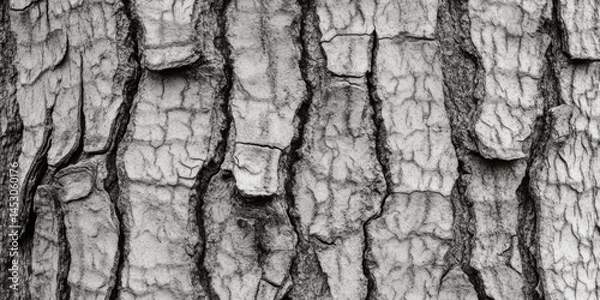 Fototapeta A Detailed and Intricate Texture of Tree Bark Represented in Stunning Black and White