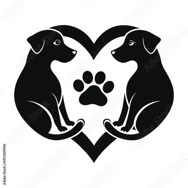 Obraz Bold design of two dogs for international dog day vector illustration